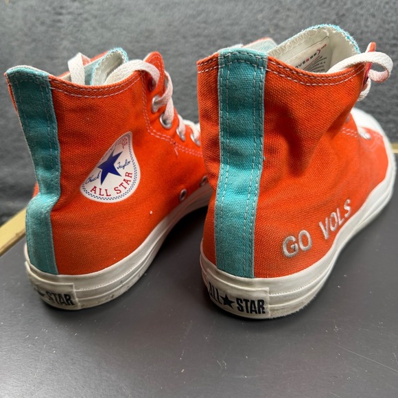Converse Chuck Taylor All Star High‎ Top Orange Teal GO VOLS Shoes Mens 6.5 - Picture 5 of 9
